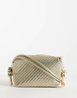 ASOS DESIGN ASOS DESIGN woven mini cross-body bag in gold