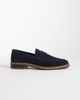 ASOS DESIGN ASOS DESIGN woven penny loafers in navy suede - 1