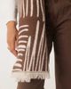 ASOS DESIGN ASOS DESIGN woven scarf with monogram jacquard squiggle design in chocolate and cream-Multi - 2