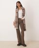 ASOS DESIGN ASOS DESIGN woven scarf with monogram jacquard squiggle design in chocolate and cream-Multi - 3