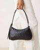 ASOS DESIGN ASOS DESIGN woven shoulder bag with knot detail skinny strap in black - 1