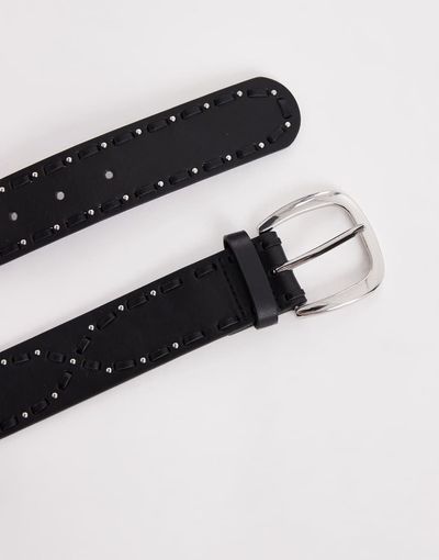 ASOS DESIGN ASOS DESIGN woven studded belt in black