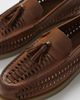 ASOS DESIGN ASOS DESIGN woven tassel loafers in tan leather-Brown - 3