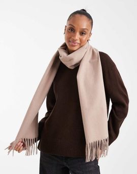 ASOS DESIGN ASOS DESIGN woven tassel scarf in warm neutral