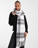 ASOS DESIGN ASOS DESIGN woven tassel scarf with black and white plaid design-Multi - 1