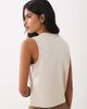 ASOS DESIGN ASOS DESIGN woven trim pleat detail scoop tank top in ecru-White - 4