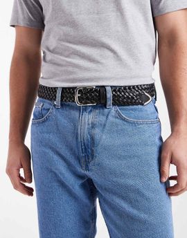 ASOS DESIGN ASOS DESIGN woven western belt in black faux leather