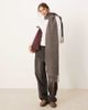 ASOS DESIGN ASOS DESIGN woven wool mix scarf with tassel design in brown mole - 1