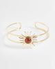 ASOS DESIGN ASOS DESIGN wrap-around arm cuff with sun design in amber stone in gold tone - 1