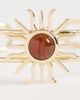 ASOS DESIGN ASOS DESIGN wrap-around arm cuff with sun design in amber stone in gold tone - 2