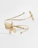 ASOS DESIGN ASOS DESIGN wrap-around upper arm cuff with floral detailing in gold tone - 1