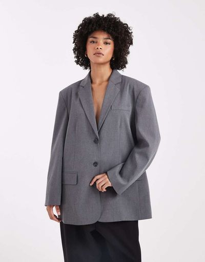 ASOS DESIGN ASOS DESIGN wrap back blazer in charcoal-Gray