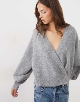 ASOS DESIGN ASOS DESIGN wrap batwing cardigan in gray heather