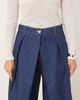 ASOS DESIGN ASOS DESIGN wrap extreme pleats barrel leg jeans in indigo-Blue - 4