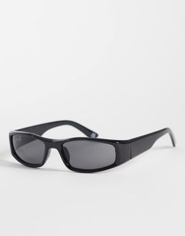 ASOS DESIGN ASOS DESIGN wrap frame sunglasses in black with black lens
