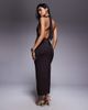 ASOS DESIGN ASOS DESIGN wrap front halterneck midaxi dress with open back in chocolate-Brown - 4