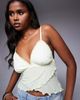 ASOS DESIGN ASOS DESIGN wrap front mesh cami in lemon-Yellow - 1