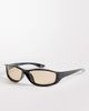 ASOS DESIGN ASOS DESIGN wrap light tint sunglasses in black frame with amber lens - 1