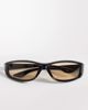 ASOS DESIGN ASOS DESIGN wrap light tint sunglasses in black frame with amber lens - 3