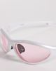 ASOS DESIGN ASOS DESIGN wrap light tint sunglasses in white frame with pink lens - 2
