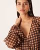 ASOS DESIGN ASOS DESIGN wrap maxi dress in brown blurred gingham - 2