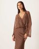 ASOS DESIGN ASOS DESIGN wrap maxi dress in brown blurred gingham - 4