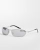 ASOS DESIGN ASOS DESIGN wrap metal frame sunglasses in silver with mirrored lens - 1