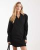 ASOS DESIGN ASOS DESIGN wrap shirt dress with cocoon sleeves in black - 2