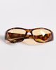 ASOS DESIGN ASOS DESIGN wrap sunglasses in tortoise with amber lenses-Brown - 3