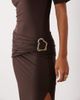 ASOS DESIGN ASOS DESIGN wrap waist hardware detail maxi dress in chocolate-Brown - 3