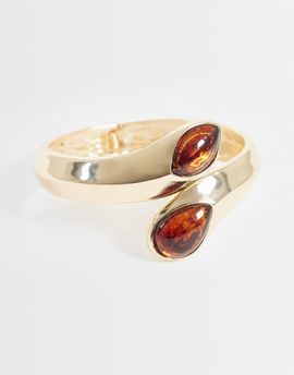 ASOS DESIGN ASOS DESIGN wraparound cuff bracelet with resin details in gold tone