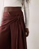 ASOS DESIGN ASOS DESIGN wrapover detail wide leg pants in chocolate-Neutral - 3