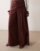 ASOS DESIGN ASOS DESIGN wrapover detail wide leg pants in chocolate-Neutral - 4
