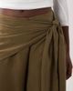 ASOS DESIGN ASOS DESIGN wrapover detail wide leg pants in khaki-Green - 3