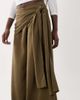 ASOS DESIGN ASOS DESIGN wrapover detail wide leg pants in khaki-Green - 4