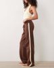 ASOS DESIGN ASOS DESIGN yoga pants with contrast side stripe in chocolate-Brown - 1