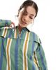ASOS DESIGN ASOS DESIGN yoke overlay shirt in stripe-Multi - 2
