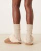 ASOS DESIGN ASOS DESIGN Zamber premium sheepskin slippers in tan suede-Brown - 3