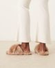 ASOS DESIGN ASOS DESIGN Zee premium sheepskin crossover mules in mink-Brown - 4