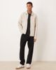 ASOS DESIGN ASOS DESIGN zip heavyweight up jacket in scuba-style fabric in beige-Neutral - 2