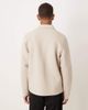 ASOS DESIGN ASOS DESIGN zip heavyweight up jacket in scuba-style fabric in beige-Neutral - 3