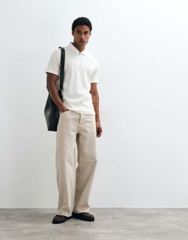 ASOS DESIGN ASOS DESIGN zip polo in khaki waffle-Green