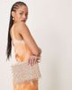 ASOS DESIGN ASOS DESIGN zip top clutch bag in all over beads in rose gold - 3