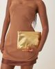 ASOS DESIGN ASOS DESIGN zip top clutch bag in gold weave - 1