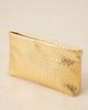 ASOS DESIGN ASOS DESIGN zip top clutch bag in gold weave - 2