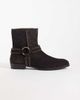 ASOS DESIGN ASOS DESIGN zip up boots with cuban heel and leather detailing in dark brown suede - 1