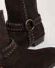 ASOS DESIGN ASOS DESIGN zip up boots with cuban heel and leather detailing in dark brown suede - 3