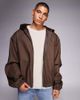 ASOS DESIGN ASOS DESIGN zip up faux leather jacket in dark brown - 1