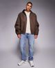 ASOS DESIGN ASOS DESIGN zip up faux leather jacket in dark brown - 2