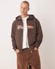 ASOS DESIGN ASOS DESIGN zip up hoodie with sporty print in brown - 3